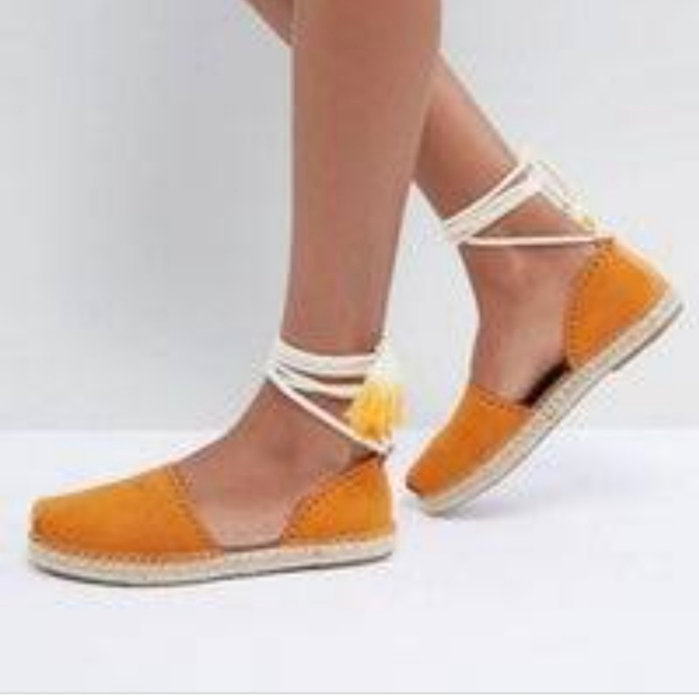 TOMS Katalina Orange Suede Womens Espadrille